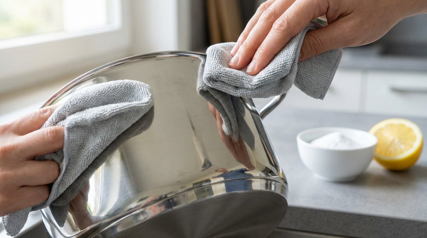 entdecken Sie das bewährte Expressritual zur Pflege von Edelstahlutensilien, das Kratzer verhindert und Ihren Kochtöpfen jahrelang Glanz bewahrt