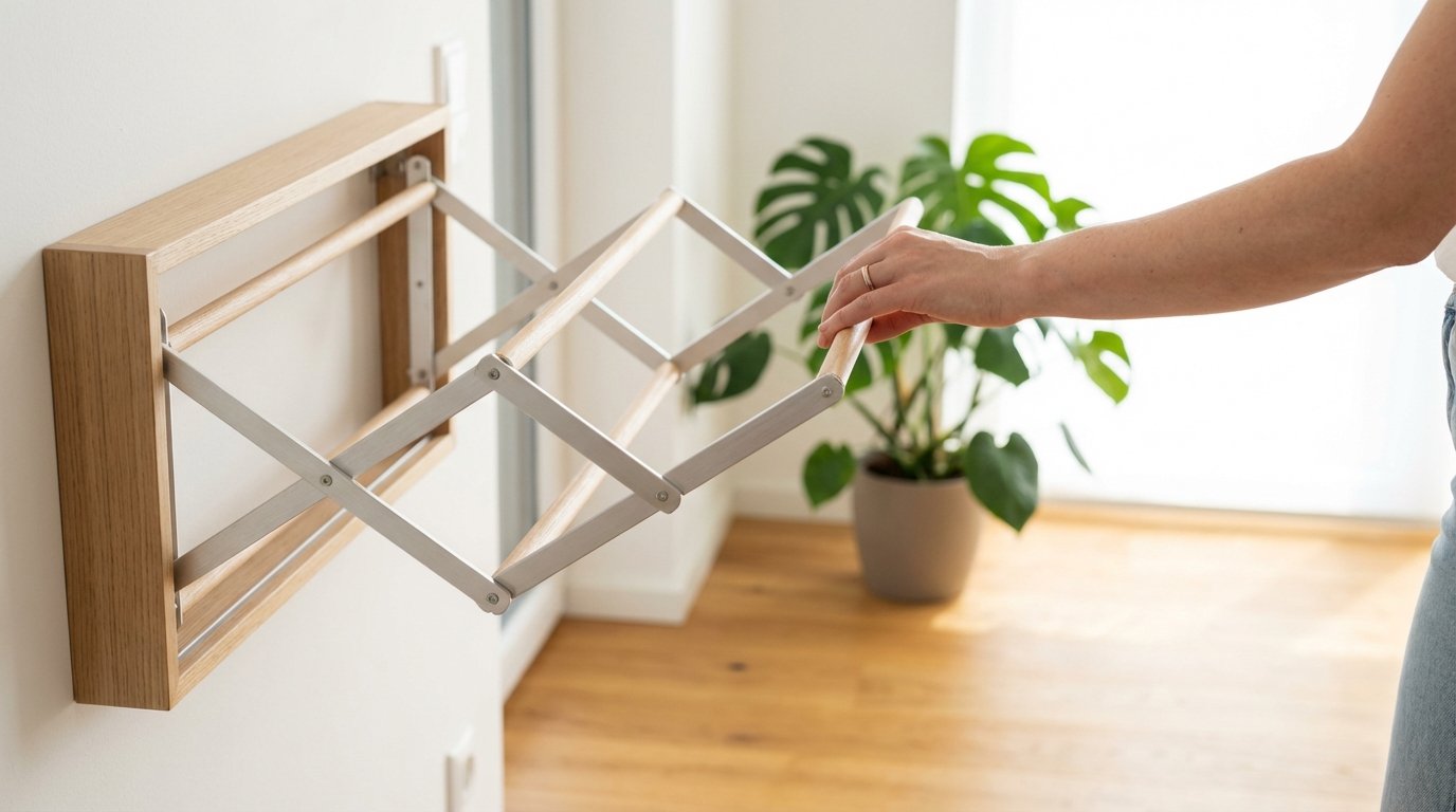 entdecken Sie stilvolle Deko-Lösungen, um Ihren Wäscheständer elegant zu verstecken und Ihr Zuhause aufgeräumt wirken zu lassen